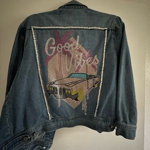 💎 Vintage bling Jean jacket 🎶 rhinestone jacket, music festival, bachelorette